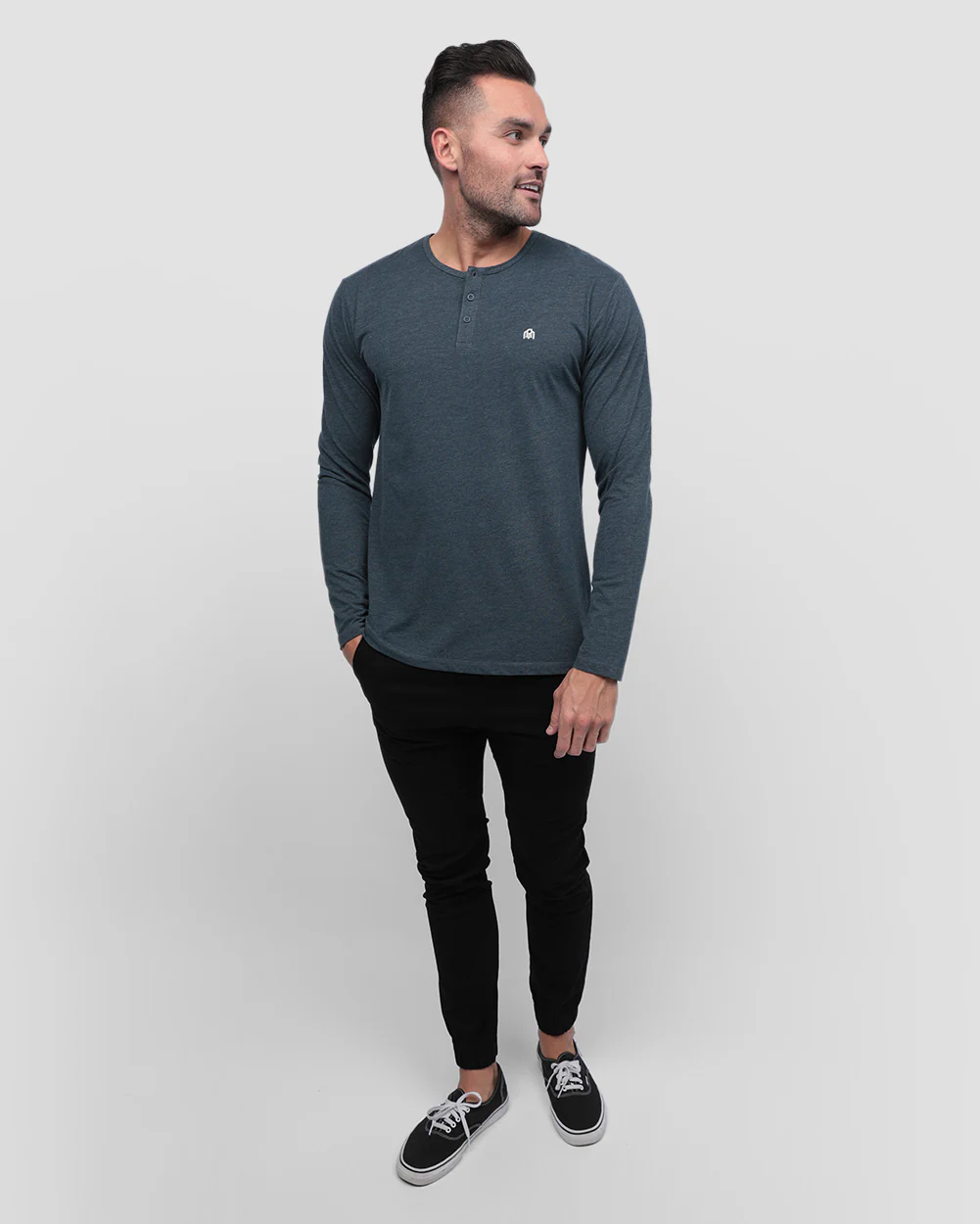 Long Sleeve Henley Tee - Branded - Image 3