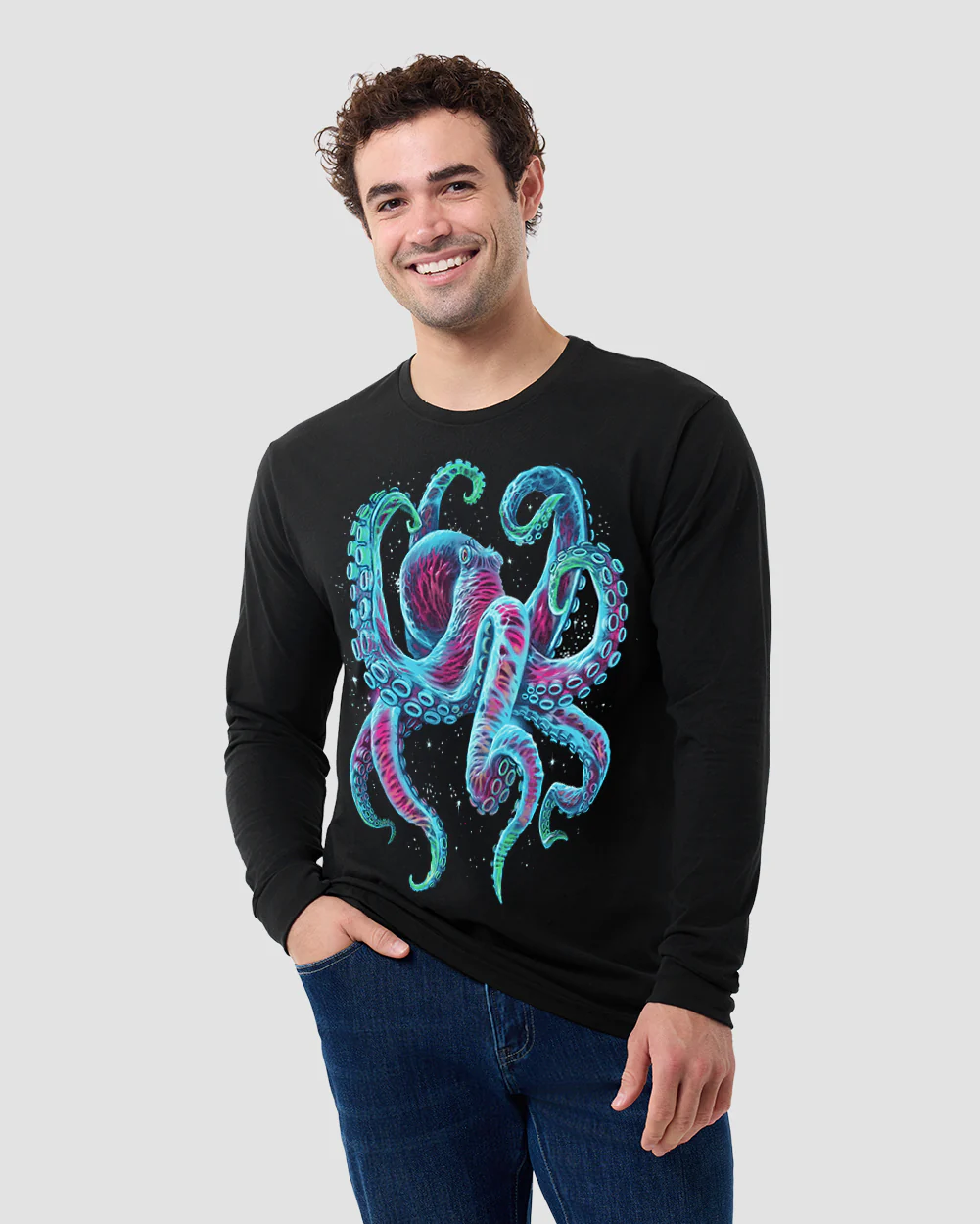 Gleaming Octo Glow-in-the-Dark Long Sleeve Tee - Image 3