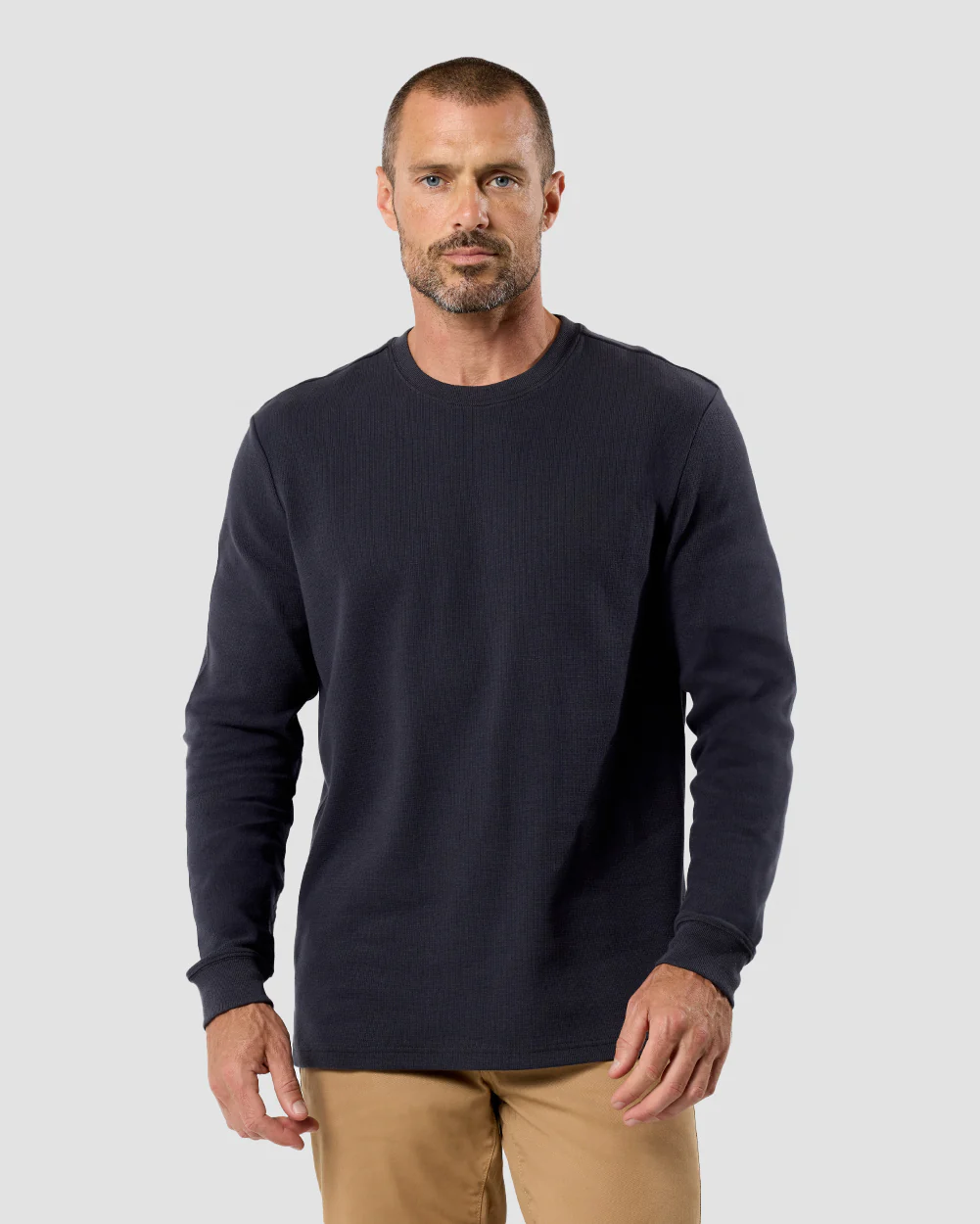 Long Sleeve Waffle Knit Crew - Image 23