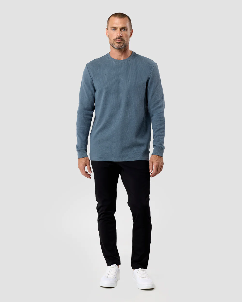 Long Sleeve Waffle Knit Crew - Image 3