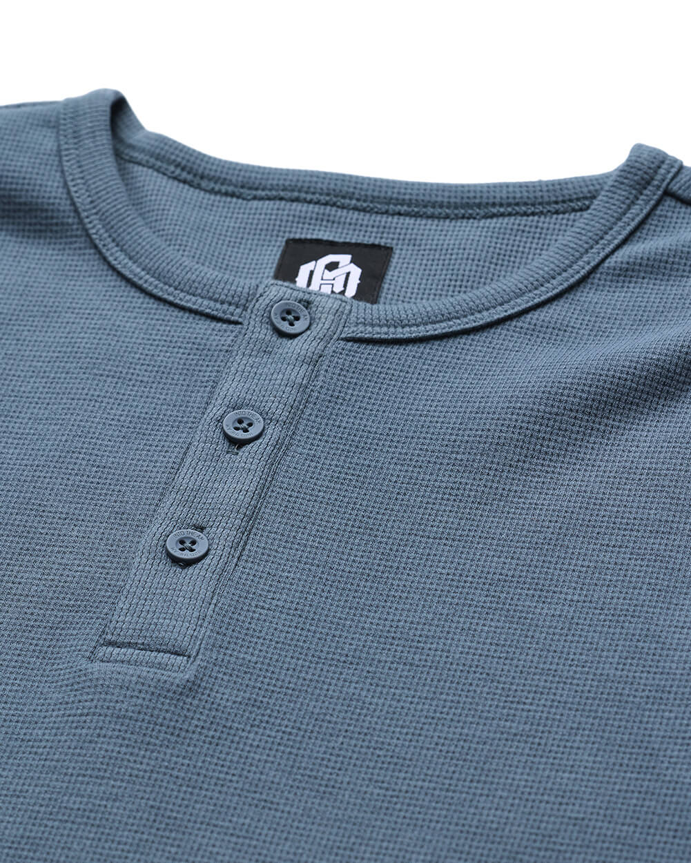 Long Sleeve Waffle Knit Henley - Image 10