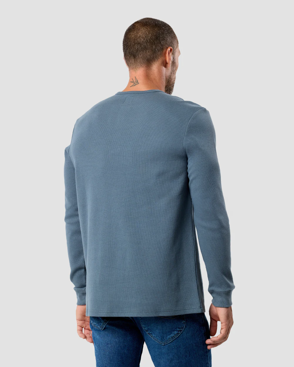Long Sleeve Waffle Knit Henley - Image 12