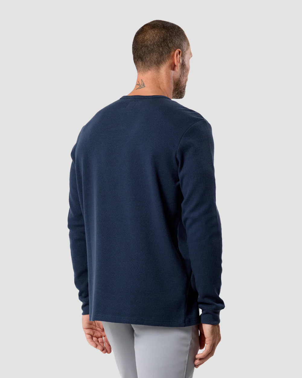 Long Sleeve Waffle Knit Henley - Image 17