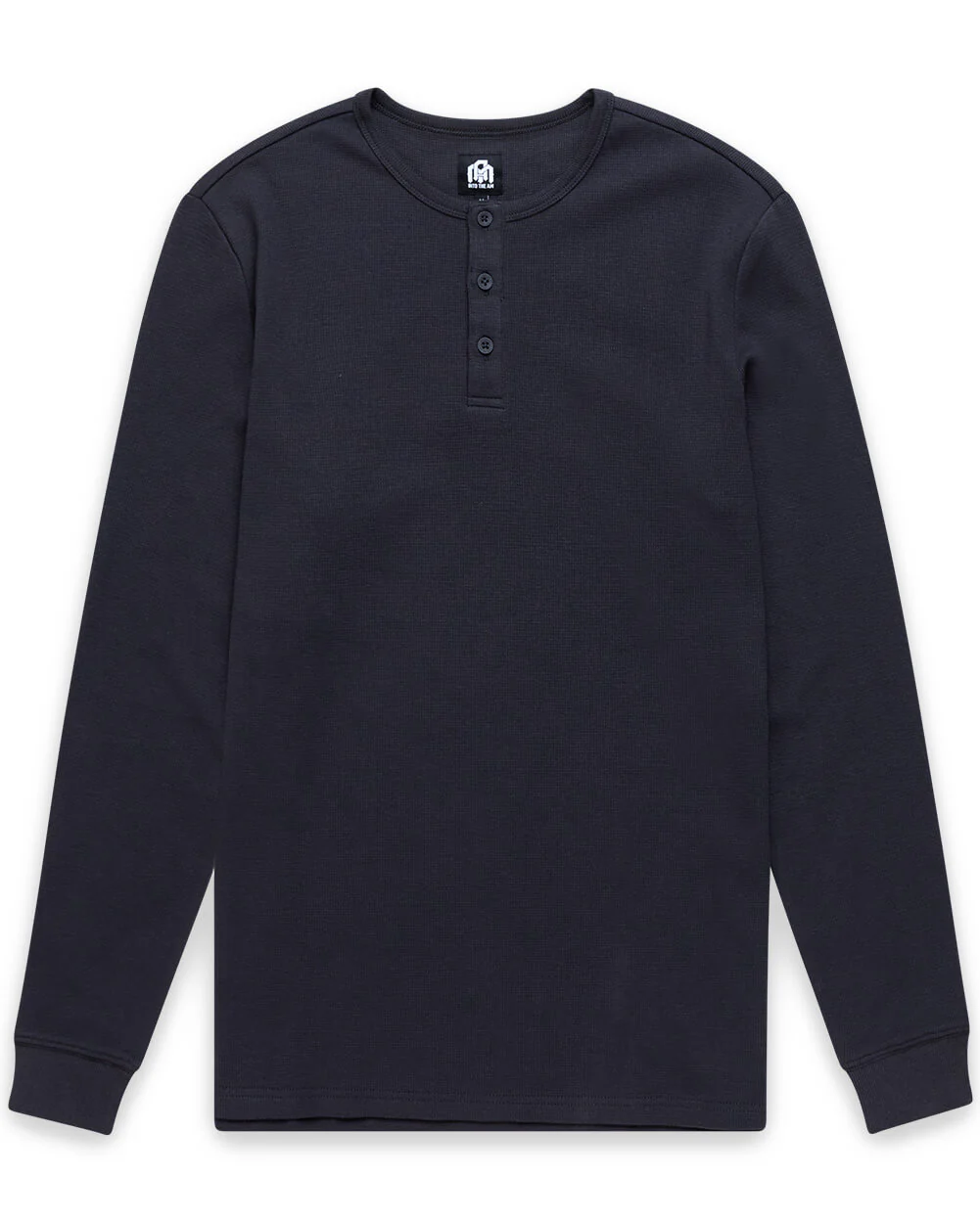 Long Sleeve Waffle Knit Henley - Image 19