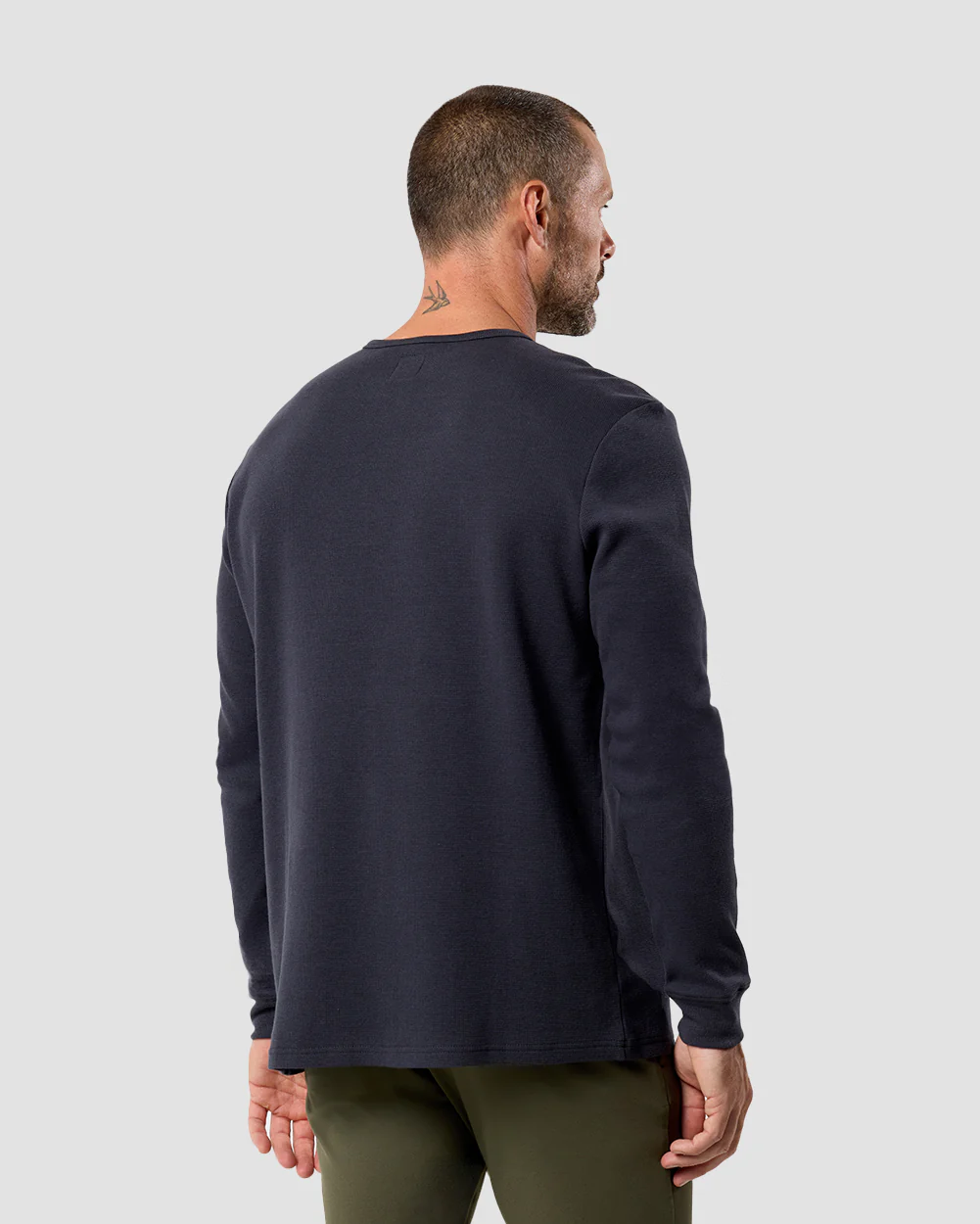 Long Sleeve Waffle Knit Henley - Image 23