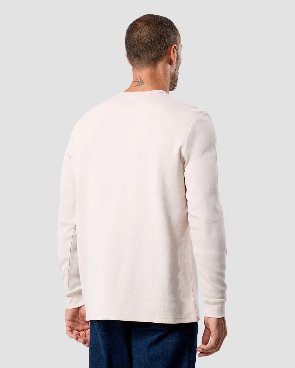 Long Sleeve Waffle Knit Henley - Image 29