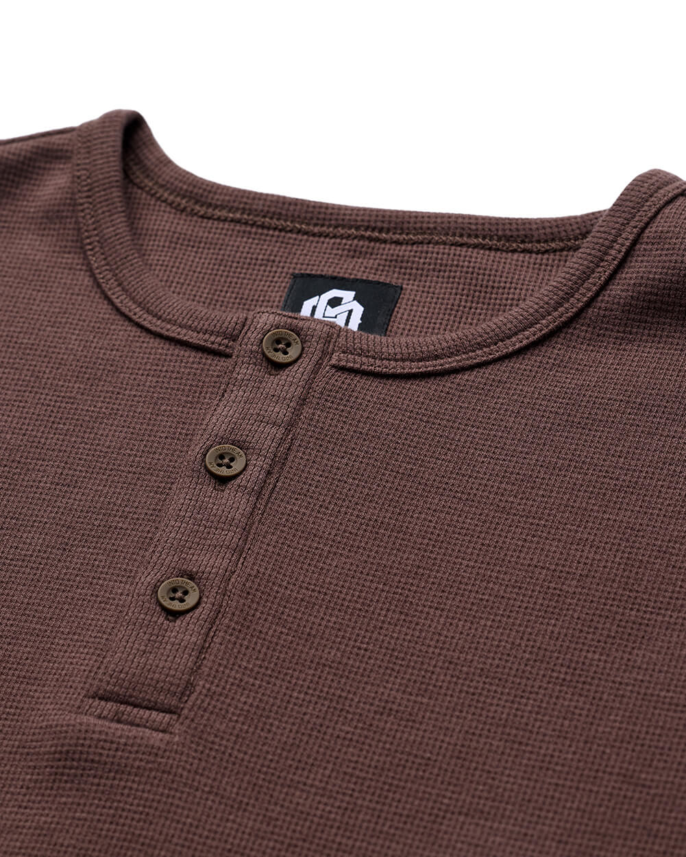 Long Sleeve Waffle Knit Henley - Image 34