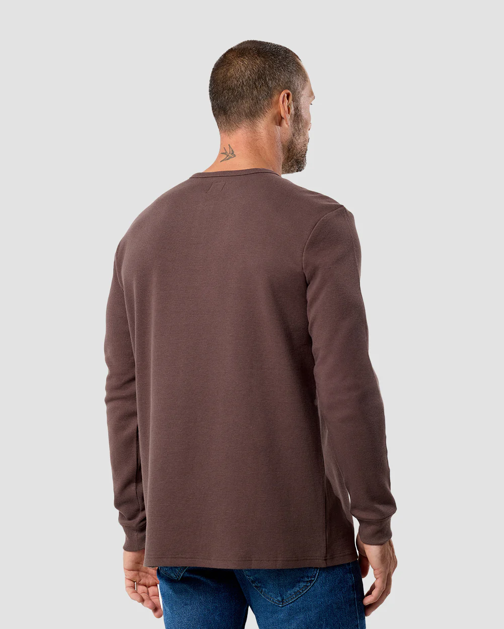 Long Sleeve Waffle Knit Henley - Image 35