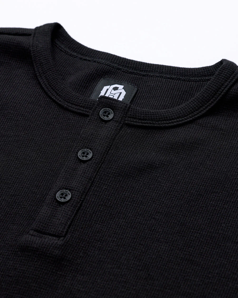 Long Sleeve Waffle Knit Henley - Image 4