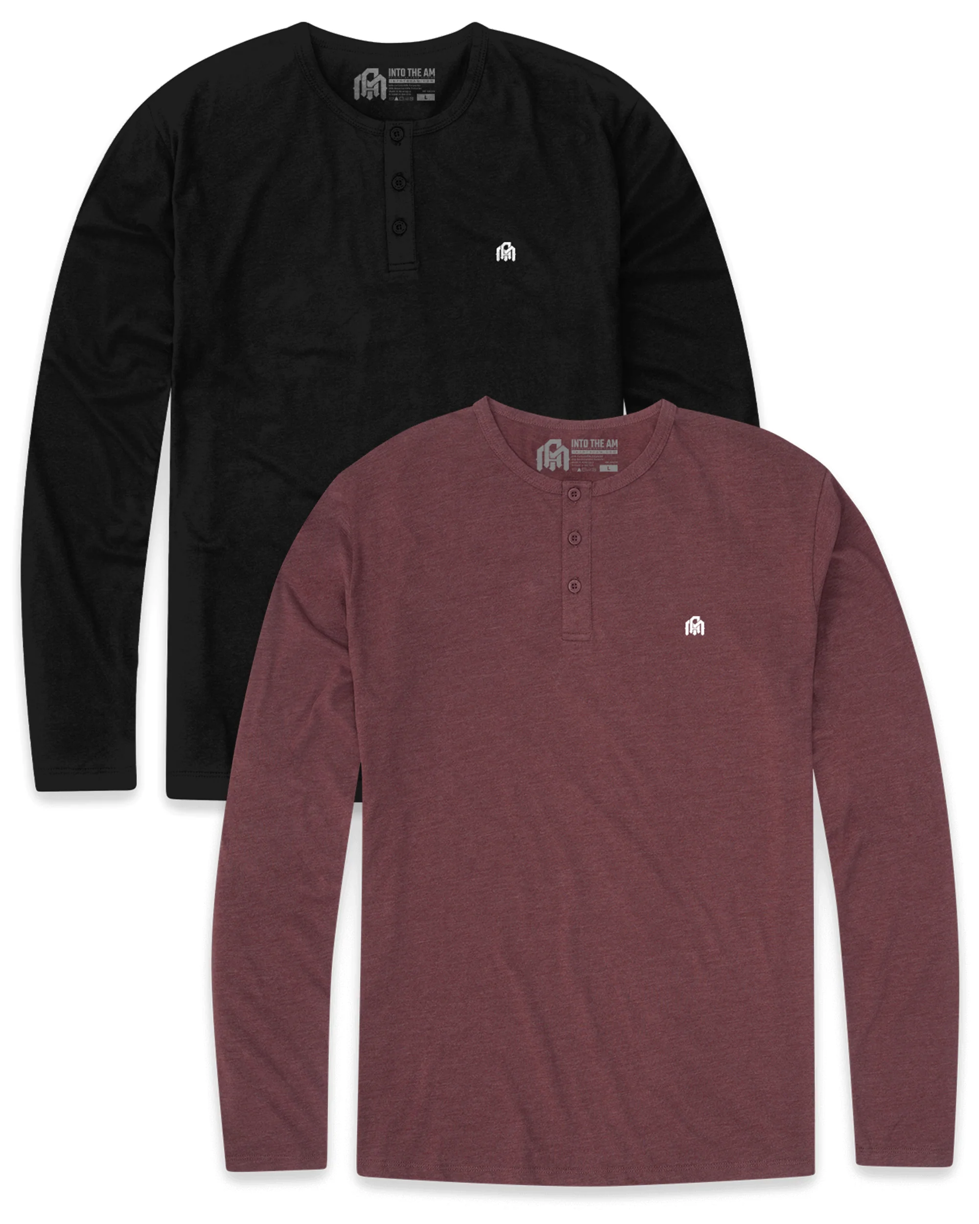 2 Pack Long Sleeve Henley Tee - Branded - Image 10