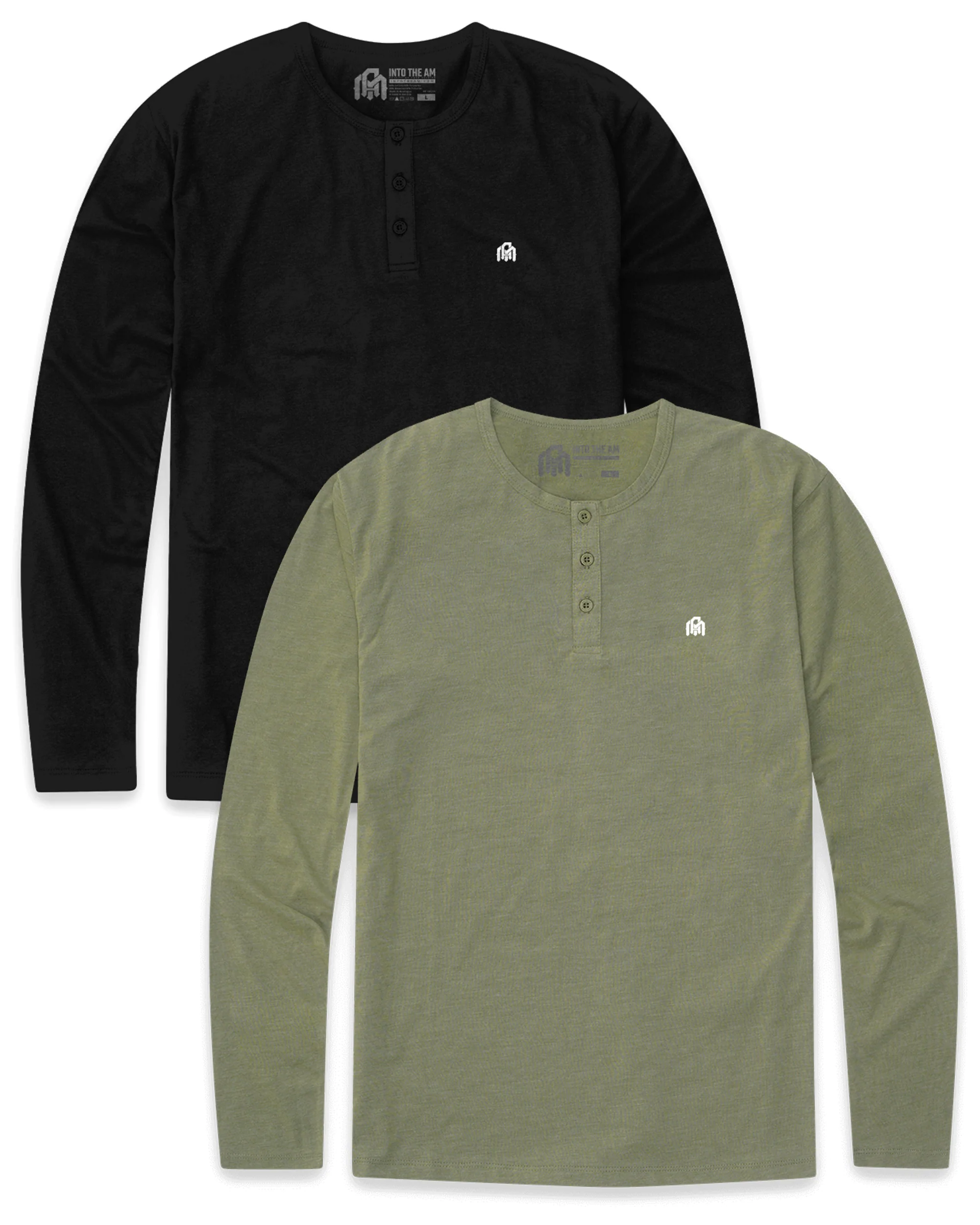 2 Pack Long Sleeve Henley Tee - Branded - Image 16