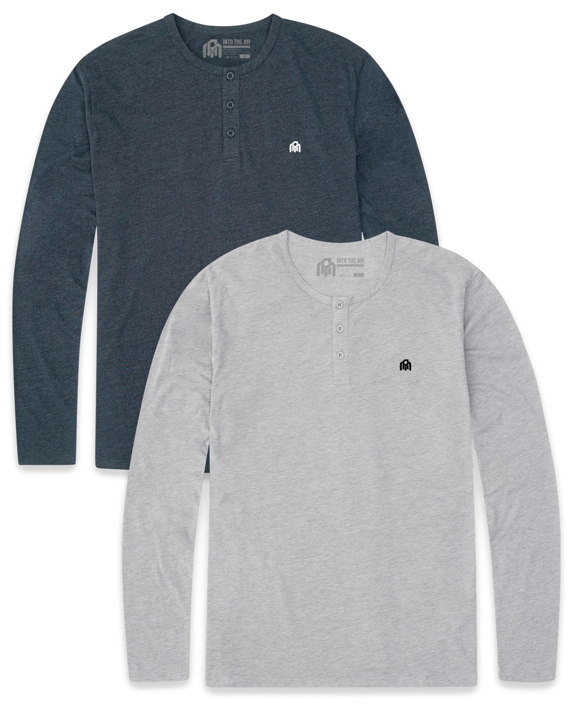 2 Pack Long Sleeve Henley Tee - Branded - Image 19